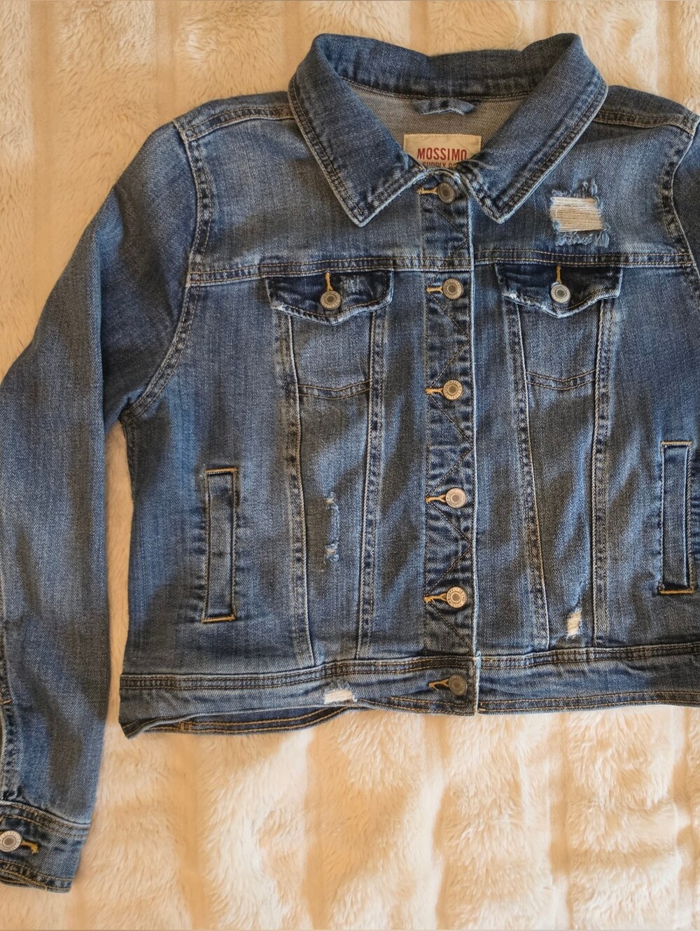 Mossimo Distressed Denim Jacket 🩵 Cyber Y2K Indie Grunge Jean Jacket